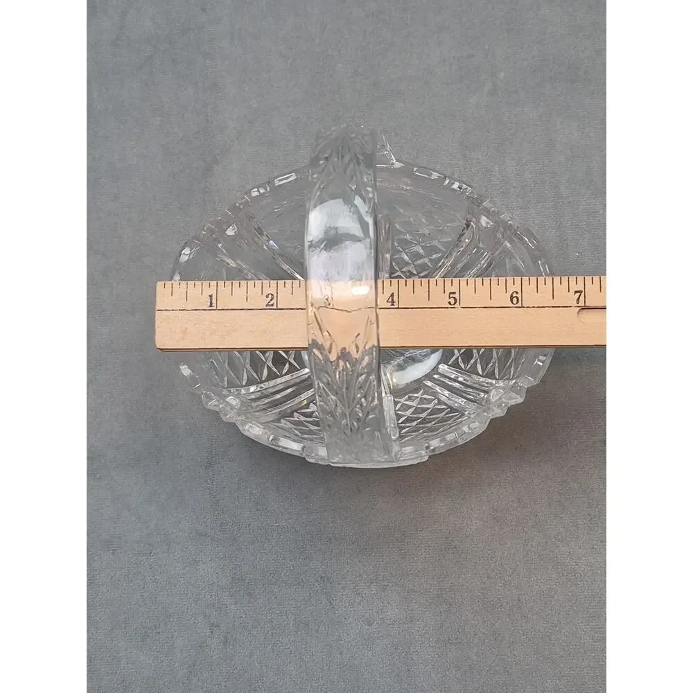 Annahutte Bleikristall Cut Crystal 24% lead Glass Basket Vintage